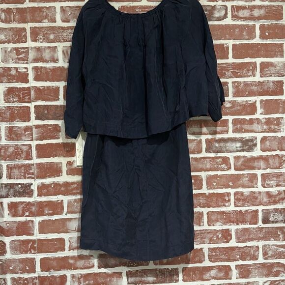 Apiece Apart Chimayo Bi-Level Casual Dress Navy Blue Size 4 Womens - Picture 2 of 8